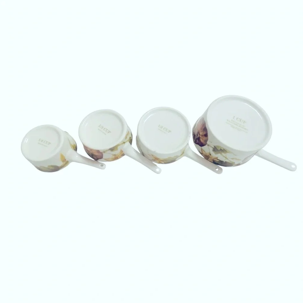 Williams Sonoma Botanical Pumpkin 4 Piece Ceramic Measuring Cup Set